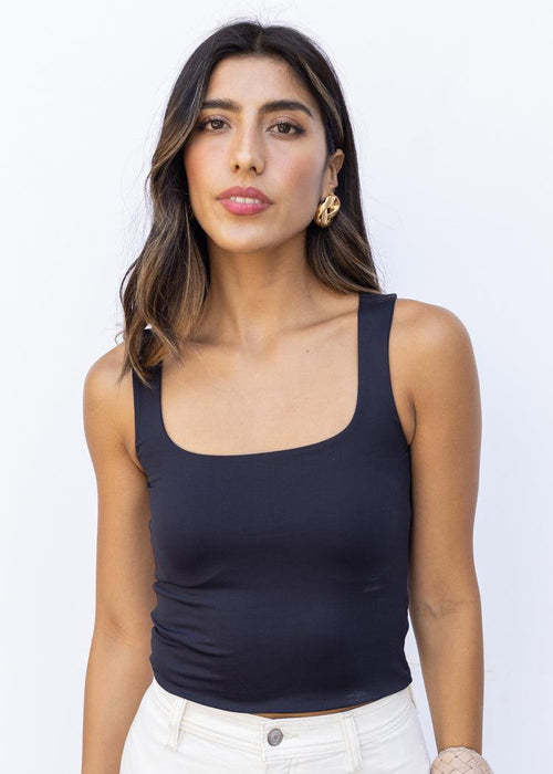 RD Style Mariana Uneck Tank - Black-theadoptedson