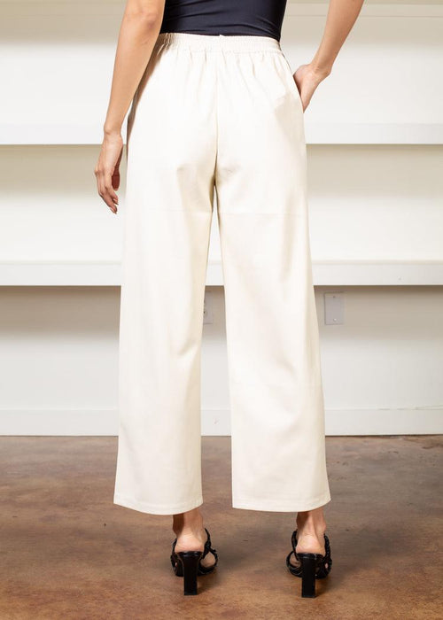 Fina Faux Leather Cropped Pants-Cream ***FINAL SALE***-theadoptedson